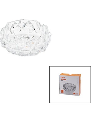 Nuveden Küçük Cam - Dıamond Kristal Şekil Yuvarlak Küllük Çap: 11.2cm - D: 4.4cm (4887) Nvdn-Goıtlt