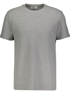 Süvari Waffle Sıfır Yaka Erkek T-Shirt STS1014000001 Gri