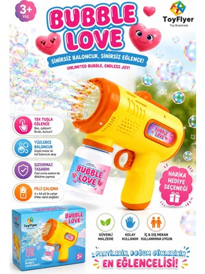 Bigstoy Otomatik Baloncuk Makinesi Pilli Köpük Tabancası - 2026 Model Sızdırmaz Tasarım Bubble Gun - Çocuk Doğum Günü Hediyesi Sarı