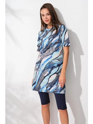 Pierre Cardin Yarımkollu Tesettür Mayo Desenli 231912 40 Beden