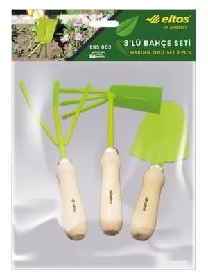 3'lü Bahçe Seti, Kürek, Tırmık, Çapa Seti, Ahşap Sap, Dayanıklı Çelik Başlık, Ergonomik Tasarım, El Dostu, Bahçıvan Alet Takımı, Balkon, Saksı, Ev Bahçesi Için, Hobi Seti, EBS003