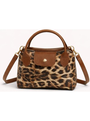 Elan Collection Kadın Çanta Yeni Sezon Özel Tasarım Çapraz Askılı El ve Omuz Çantası Leopar
