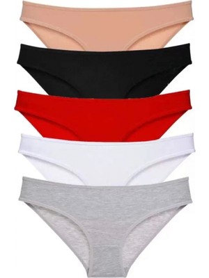 Marsilyan 5 Adet Süper Eko Set Likralı Kadın Slip Külot Çok Renkli