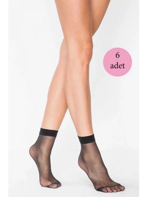 Marsilyan 6 Adet Kadın Ten Süper 15 Mat Soket Çorap Siyah