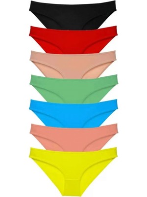 Marsilyan 7 Adet Süper Eko Set Likralı Kadın Slip Külot Çok Renkli