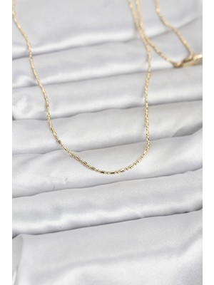 Nuveden Ietaks™ cm 14K Gold Renk Parçalı Topçuk Model 60 cm Kadın Kolye