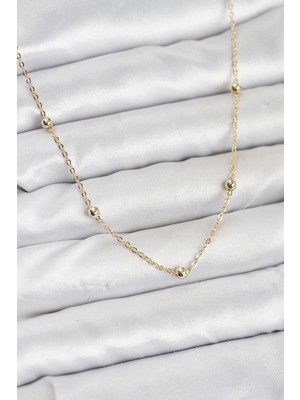 Nuveden Ietaks™ cm Gold Renk Top Zincirli Kadın Kolye