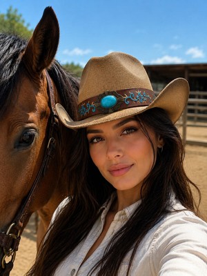 Aydın Şapkacınız Unisex Western Stil Sert Hasır Kovboy Şapkası Günlük ve Festival Kullanımı
