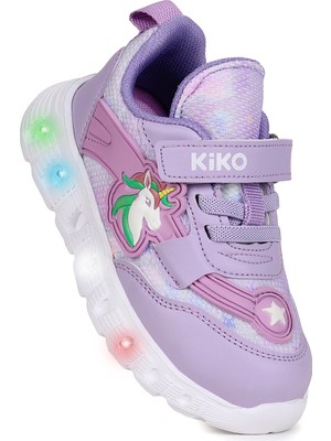 Kiko Kids Puff Cırtlı Işıklı Faylon Taban Kız Çocuk Spor Ayakkabı