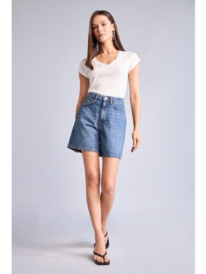 DeFacto Yüksek Bel Jean Bermuda H0658AX26SM