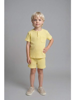 DeFacto Kısa Kollu Üst Şort Alt 2'li Pijama Takımı Erkek Bebek H5378A526HS