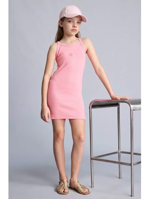 DeFacto Kolsuz Fitilli Pembe Elbise Kız Çocuk E5806A826SM