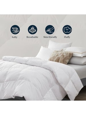 Skygo Serta 300 Iplik Sayısı Beyaz Kuş Tüyü Fiber Mevsimler Yorgan, Tamam/kraliçe