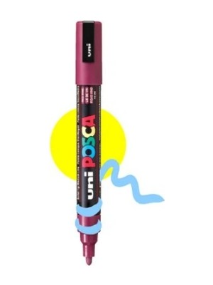  uni-ball posca 1.8-2.5 su bazlı poster markör kalem gri pc-5m (6 lı paket)