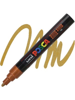  uni-ball posca 1.8-2.5 su bazlı poster boyama kalemi markörü bronz pc-5m (6 lı paket)