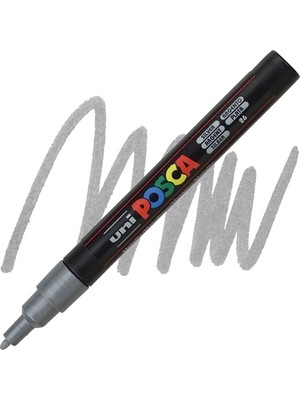  uni-ball markör kalem boyama posca su bazlı poster 0.9-1.3 mm gümüş pc-3m (6 lı paket)