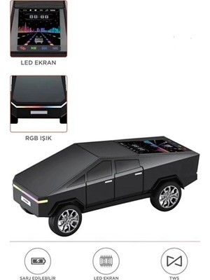 sbodurhome D68 Cyber Model Araba Tasarımlı Bluetooth Hoparlör 15W Güçlü Ses Rgb LED /tws/usb Siyah