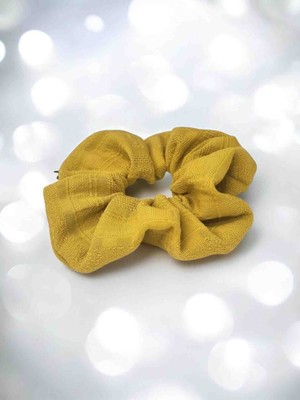 Pirene Arts Solea Scrunchie Saç Tokası – Doğal Dokulu Yazlık Hacimli Kumaş Toka