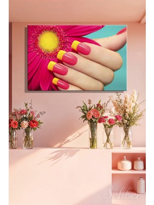 Şehber Kanvas Tablo Yatay Tekli Kuaför Güzellik Salonu Makyaj Nail Art Mani Kür 1062
