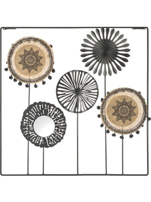 Matmel Deco Etnik Metal Tablo - Siyah / Kahverengi - 45 cm