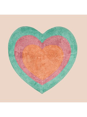 Matmel Soft Heart Tufting Banyo Paspası - Renkli - 90X90 cm