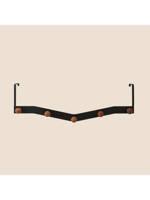 Matmel Living 5'li Kapı Arkası Askı - Siyah - 50X14X5 cm