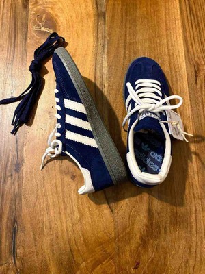 Evlium Adidas Handball Spezial Lacivert Süet Unisex Spor Ayakkabı - Beyaz Çizgili Retro Sneaker