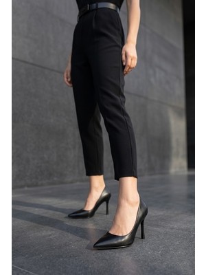 Solly Zeyn 4016 Siyah Topuklu Kadın Stiletto