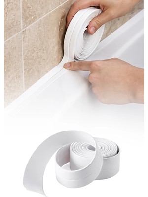 Omilife Su Sızdırmaz Bant 3.2 M Gri Izolasyon Lavabo Küvet Tezgah Kenar Duşakabin Yalıtım Bandı
