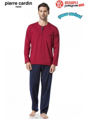 Pierre Cardin Premium Seri Erkek Rahat Kesim Uzun Kol %100 Pamuk Penye Kutulu Çeyiz/gündelik Pijama Takım