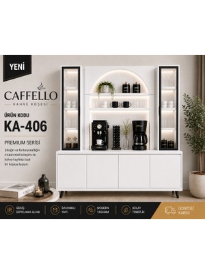 VM VERTEX MOBİLYA Caffello Kahve Köşesi Beyaz
