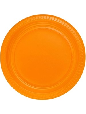 Starcup Turuncu Renkli Plastik Tabak 25 Adetli