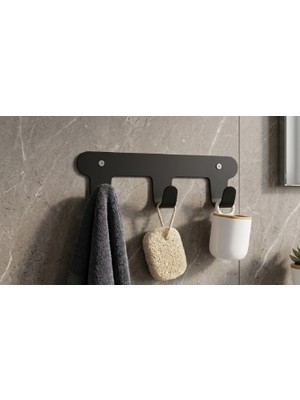 Dreamax 3 Kancalı Modern Metal Banyo Havlu Askısı