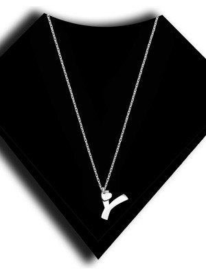 Roxx Jewellery 925 Ayar Gümüş Kalp Sallantılı Y Harf Kadın Kolye