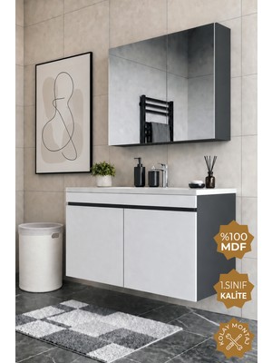 Teta Home Tokyo 100 cm Mdf Banyo Dolabı Seti
