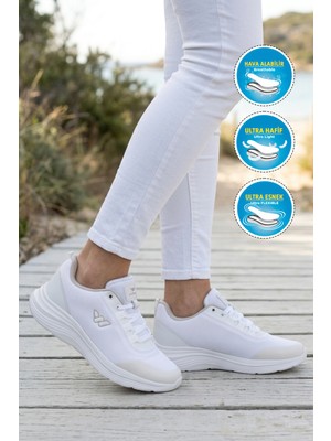 Walkway Pete G Beyaz Fileli Hafif Esnek Unisex Spor Ayakkabı