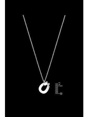 Roxx Jewellery 925 Ayar Gümüş Kalp Sallantılı Ü Harf Kadın Kolye