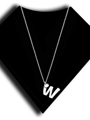 Roxx Jewellery 925 Ayar Gümüş Kalp Sallantılı W Harf Kadın Kolye