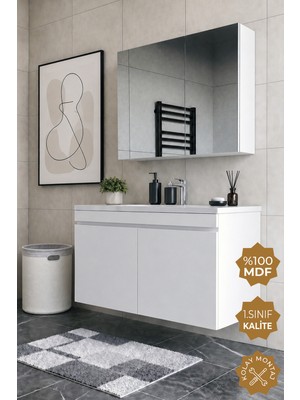 Teta Home Tokyo 100 cm Mdf Banyo Dolabı Seti