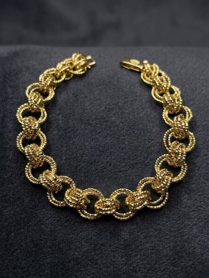 Zarene Silver Xuping Parlak Burgulu Bileklik 14K Gold