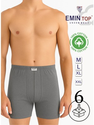 Erkek Boxer Short 6'lı - Gri Boxer Şort