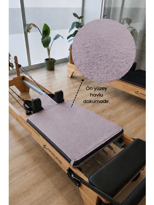 Sevim Kaymaz Silikon Tabanlı, Reformer Pilates Havlusu, Ter Emici Bambu Pilates Mat Havlu-Lila