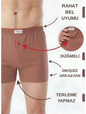 Mercan İç Giyim Kahverengi %100 Pamuk Havlubel Boxer