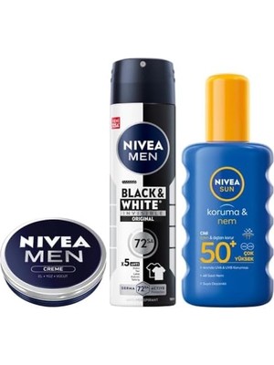 Creme 30ML, Erkek Sprey Deodorant & Invisible Original 150ML, Güneş Koruyucu Vücut Spreyi 200ML, SPF50