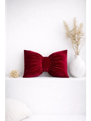 Ases Design Kadife Fiyonk Tasarımlı Dekoratif Kırlent