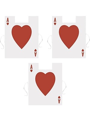 Kırmızı/beyaz, Casino Parti Malzemeleri, Bayramı ve Tiyatro Kostümleri, Fantasy Land Kostüm Aksesuarları 3 Parça Plastik Kart Takım Yelekler