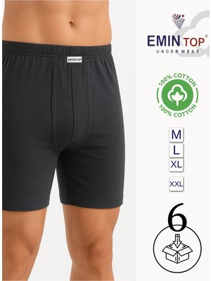 Erkek Boxer Short 6'lı - Antrasit Boxer Şort