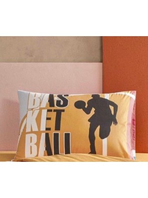 Taç Zorluteks Out Basketbol Desenli % 100 Pamuk Kumaş 1 Adet Yastık Kılıfı 50X70 cm Çift Taraflı Baskı