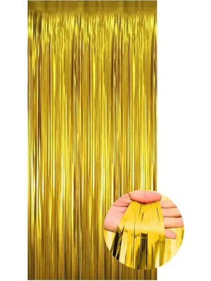 Borapack Metalik Arka Fon Perde Gold