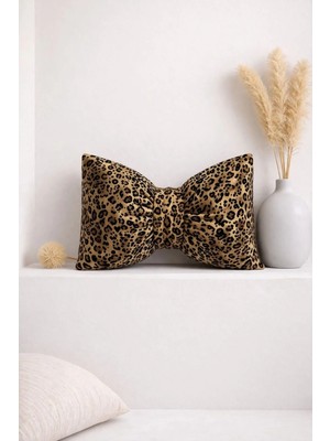 Ases Design Leopar Desenli Fiyonk Kırlent – 45X40 cm